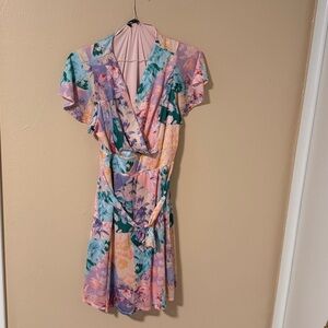 Lane Bryant Pink and Blue Dress